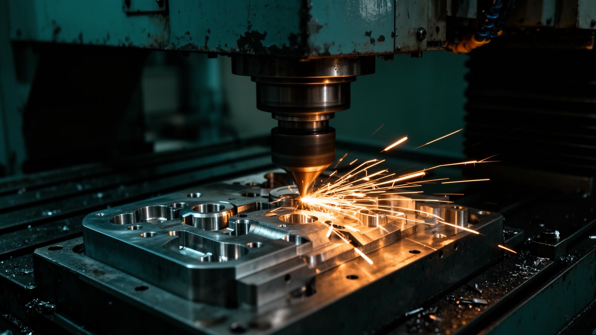 Centro de usinagem CNC fabricando matriz metálica de precisão